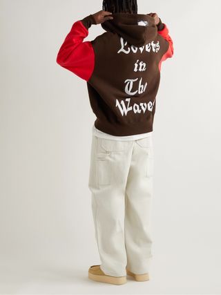 Acne Studios Logo-Embroidered Colour-Block Cotton-Jersey Zip-Up Hoodie — view 8