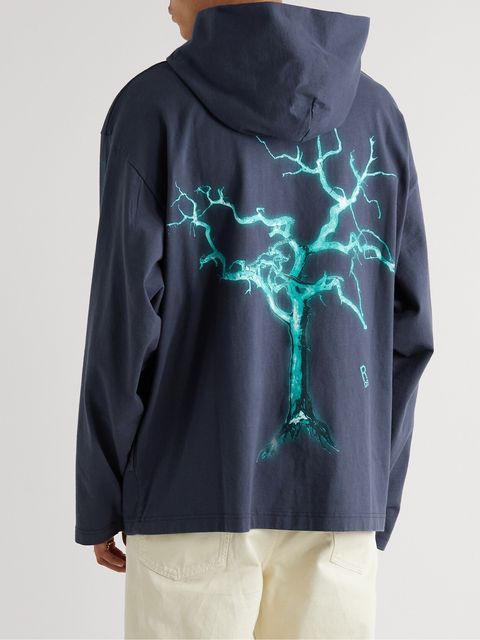 Acne Studios Logo-Appliquéd Printed Cotton-Jersey Hoodie