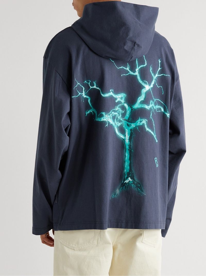 Acne Studios Logo-Appliquéd Printed Cotton-Jersey Hoodie — view 1