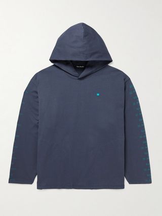 Acne Studios Logo-Appliquéd Printed Cotton-Jersey Hoodie — view 2