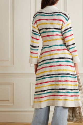 Alanui Island Waves Striped Cotton-Blend Cardigan — view 3