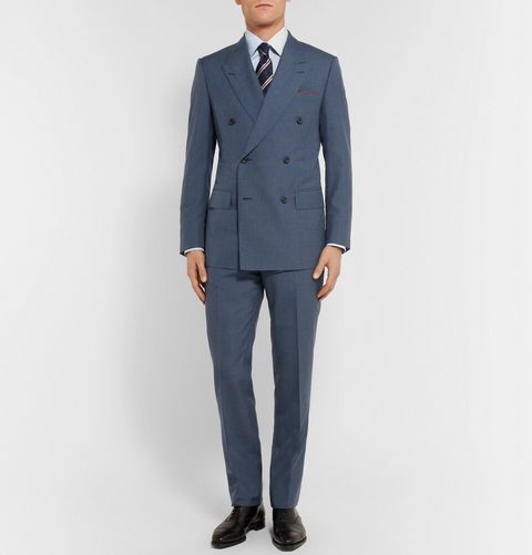 Kingsman Harry's Navy Double-Breasted Wool Suit Jacket