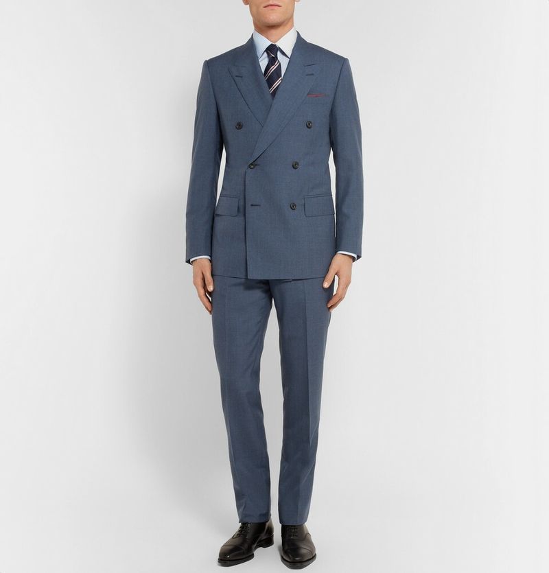 Kingsman Harry's Navy Double-Breasted Wool Suit Jacket — view 1