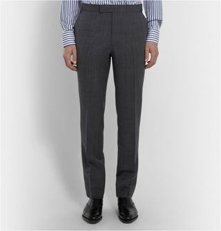Kingsman Grey Slim-Fit Single-Breasted Nailhead-Wool Suit — view 5
