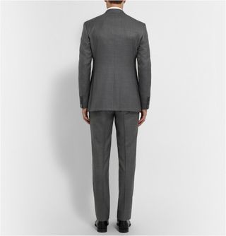 Kingsman Grey Double-Breasted Shadow Checked Super 150 Wool Suit — view 3