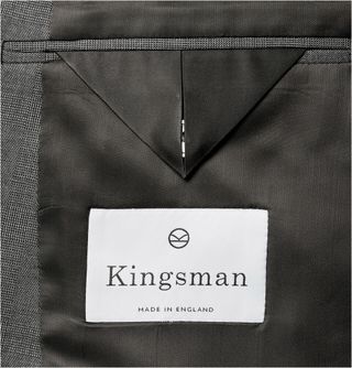 Kingsman Grey Double-Breasted Shadow Checked Super 150 Wool Suit — view 5