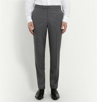 Kingsman Grey Double-Breasted Shadow Checked Super 150 Wool Suit — view 7