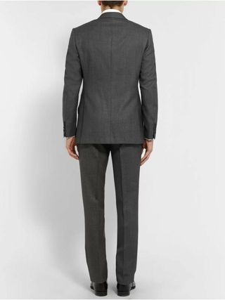 Kingsman Grey Double-Breasted Birdseye Wool Suit — view 4