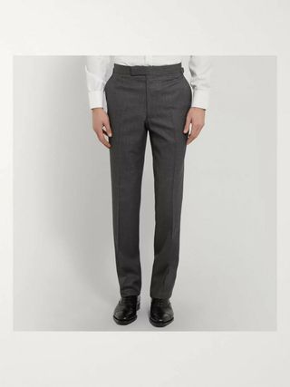 Kingsman Grey Double-Breasted Birdseye Wool Suit — view 6