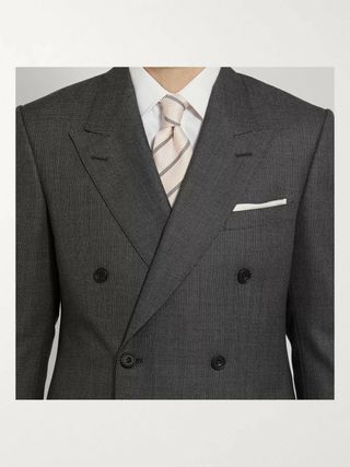 Kingsman Grey Double-Breasted Birdseye Wool Suit — view 8