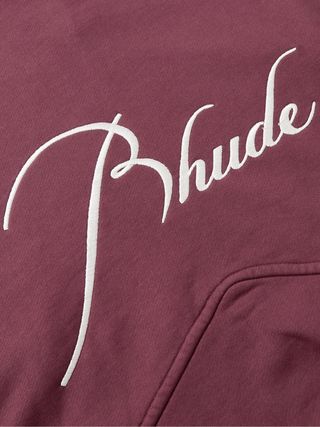 Rhude Logo-Embroidered Cotton-Jersey Zip-Up Hoodie — view 3