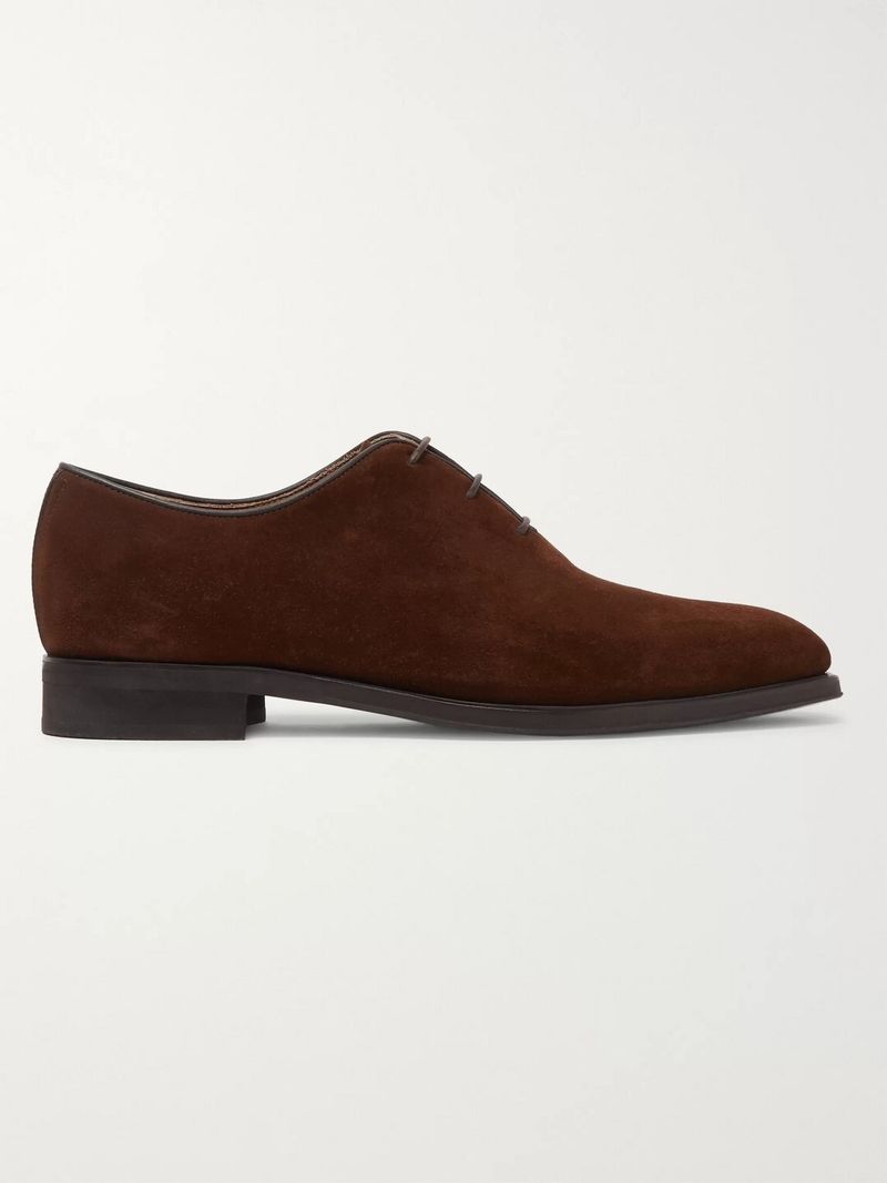 Berluti Alessandro Infini Leather-Trimmed Suede Oxford Shoes — view 1