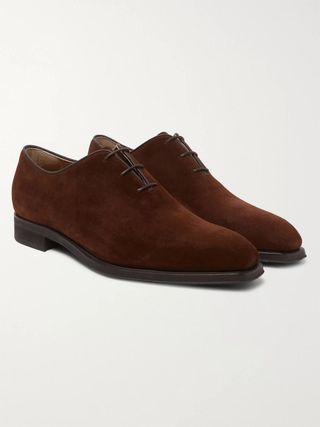 Berluti Alessandro Infini Leather-Trimmed Suede Oxford Shoes — view 4
