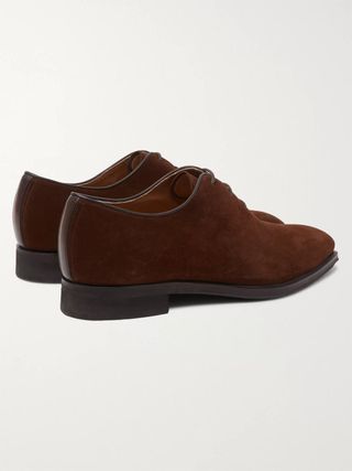 Berluti Alessandro Infini Leather-Trimmed Suede Oxford Shoes — view 5