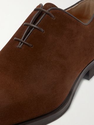 Berluti Alessandro Infini Leather-Trimmed Suede Oxford Shoes — view 6