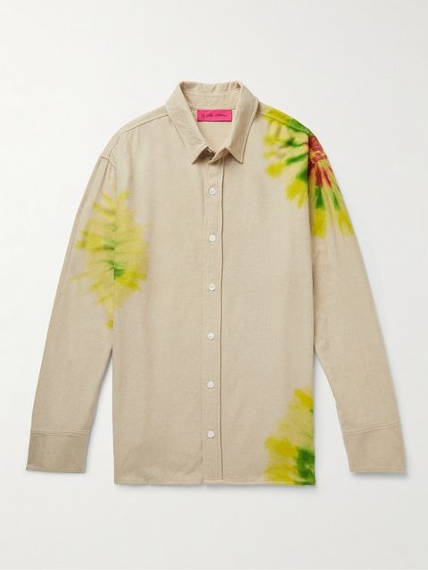 The Elder Statesman Magic Rings Clash Tie-Dyed Recycled-Flannel Shirt