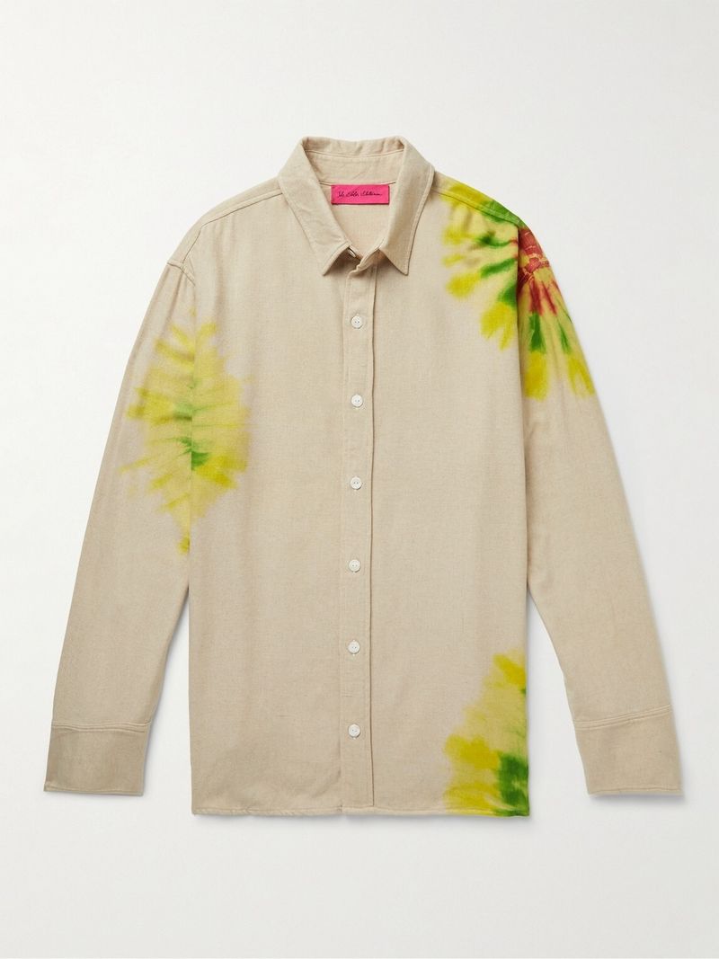 The Elder Statesman Magic Rings Clash Tie-Dyed Recycled-Flannel Shirt — view 1
