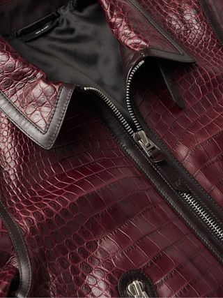Tom Ford Croc-Effect Leather Jacket — view 3