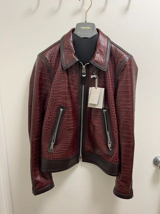 Tom Ford Croc-Effect Leather Jacket — view 7