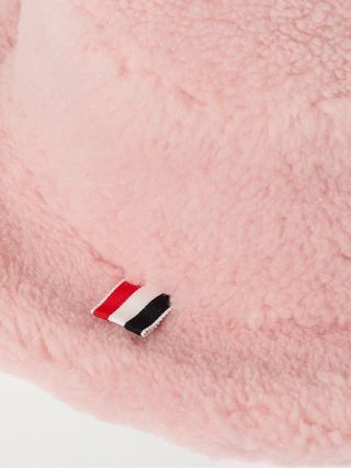 Thom Browne Logo-Appliquéd Shearling Bucket Hat — view 4