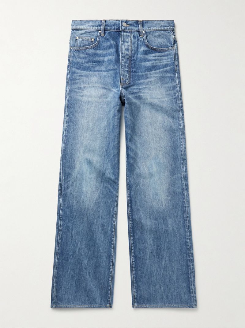 Amiri Wide Leg Denim Jeans Blue 30 Baggy Italian New with Tags — view 1