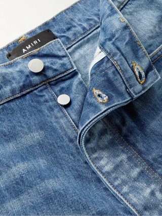 Amiri Wide Leg Denim Jeans Blue 30 Baggy Italian New with Tags — view 3