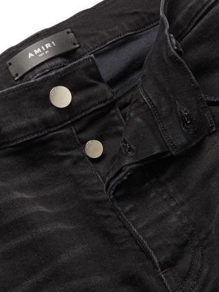 Amiri Half Track Skinny-Fit Panelled Distressed Stretch-Denim Jeans — view 4