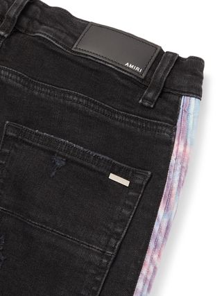 Amiri Half Track Skinny-Fit Panelled Distressed Stretch-Denim Jeans — view 5