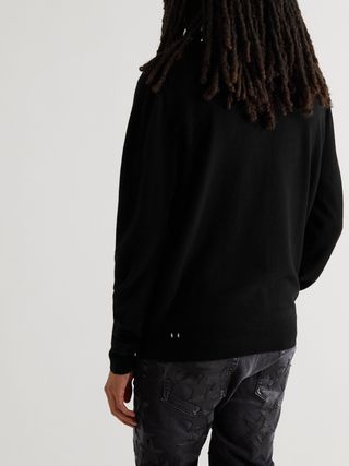 Amiri Jacquard Logo Cashmere Crewneck Jumper Sweater Black Large — view 4