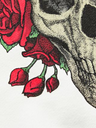Amiri Grateful Dead Skull Printed Loopback Cotton-Jersey Sweatshirt Small White — view 3