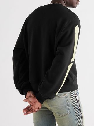 Amiri Printed Cotton-Jersey Sweatshirt Black Bones Logo Medium — view 4