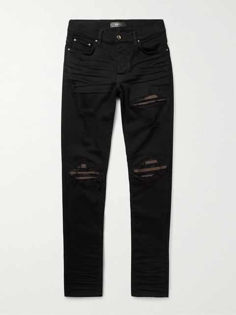 Amiri MX1 Skinny-Fit Panelled Distressed Jeans