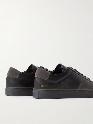 Common Project Bball Full-Grain Leather and Suede Sneakers — view 5