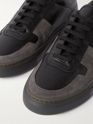 Common Project Bball Full-Grain Leather and Suede Sneakers — view 6