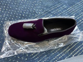 Tom Ford William Tasselled Leather Velvet Loafers Plum J1196T TVE009 U600 Purple — view 5
