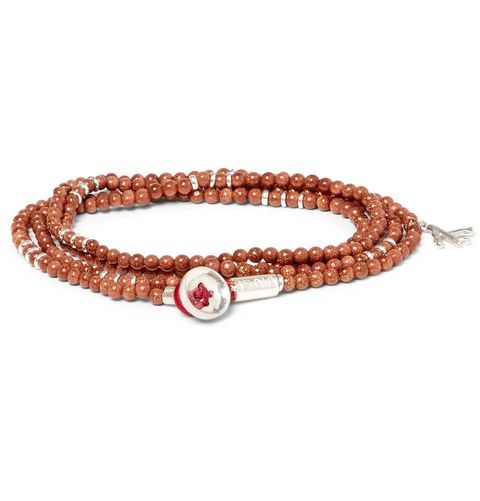 Isaia Saracino Silver Lapis Beaded Wrap Bracelet