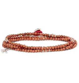 Isaia Saracino Silver Lapis Beaded Wrap Bracelet — view 2