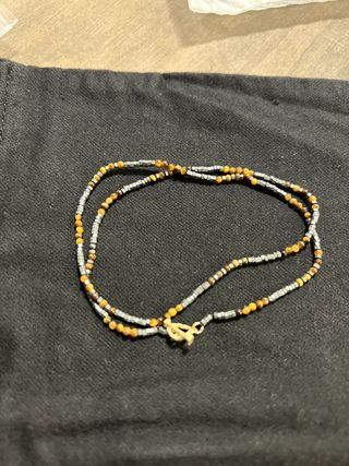 Luis Morais Multi-Stone and Gold Bracelet Wrap Tiger Eye Brown Skull — view 6