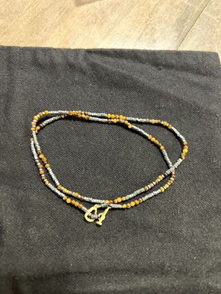 Luis Morais Multi-Stone and Gold Bracelet Wrap Tiger Eye Brown Skull — view 7