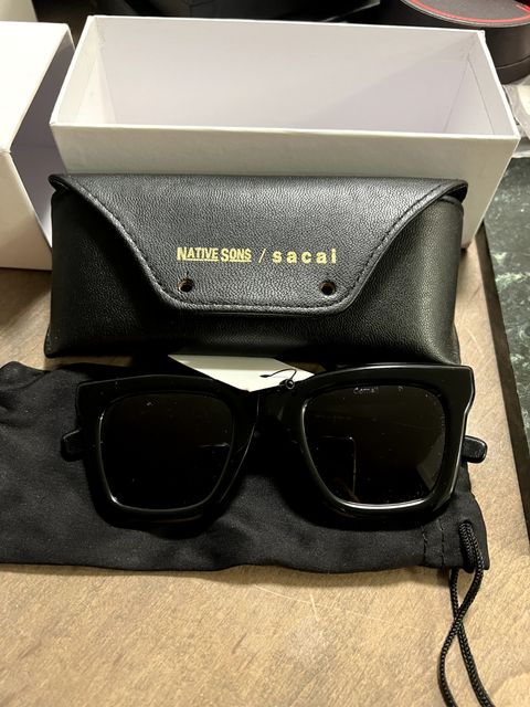 Native Sons X Sacai Cornell Square-Frame Acetate Sunglasses - Black