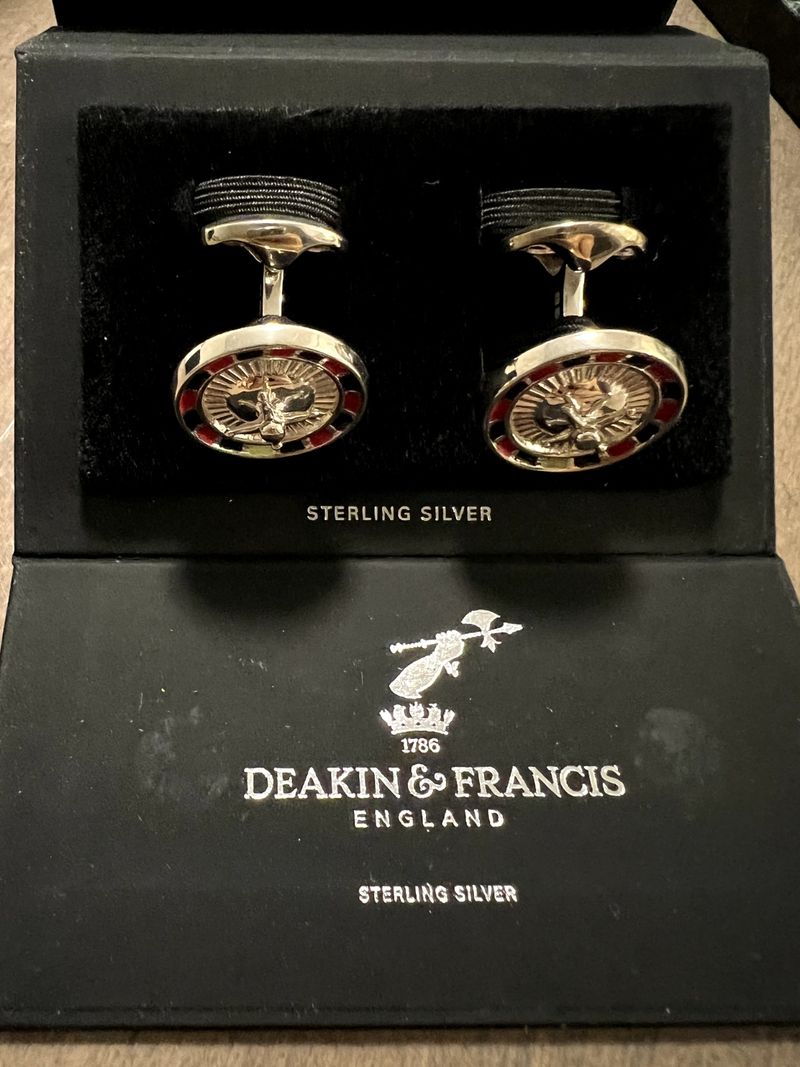 Deakin & Francis .925 Sterling Silver Cufflinks Roulette Wheel (rare) — view 1