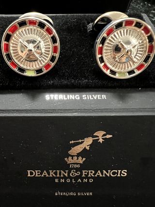 Deakin & Francis .925 Sterling Silver Cufflinks Roulette Wheel (rare) — view 2