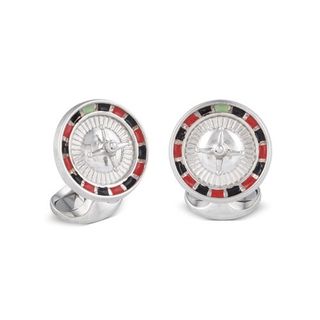Deakin & Francis .925 Sterling Silver Cufflinks Roulette Wheel (rare) — view 3