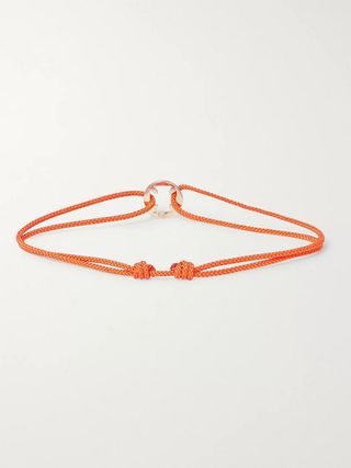 Luis Morais Bracelet 14K Gold Cord Adjustable Heraldic Cross Charm Orange — view 3