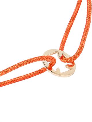 Luis Morais Bracelet 14K Gold Cord Adjustable Heraldic Cross Charm Orange — view 4