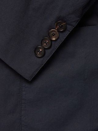 Ermenegildo Zegna Navy Stretch-Cotton Poplin Suit Jacket — view 5