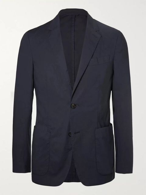 Ermenegildo Zegna Navy Stretch-Cotton Poplin Suit Jacket