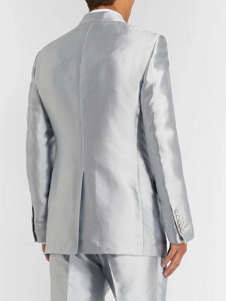 Tom Ford Silver Atticus Slim-Fit Satin-Twill Tuxedo Jacket 48 M 639R31 — view 6